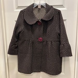 Francesca’s Collection - Brown Dotted Jacket with Collar Size Meduim